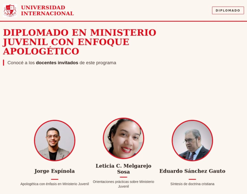 Docentes invitados del Diplomado en Ministerio Juvenil con Enfoque Apologético: Jorge Espínola, Leticia C. Melgarejo Sosa y Eduardo Sánchez Gauto